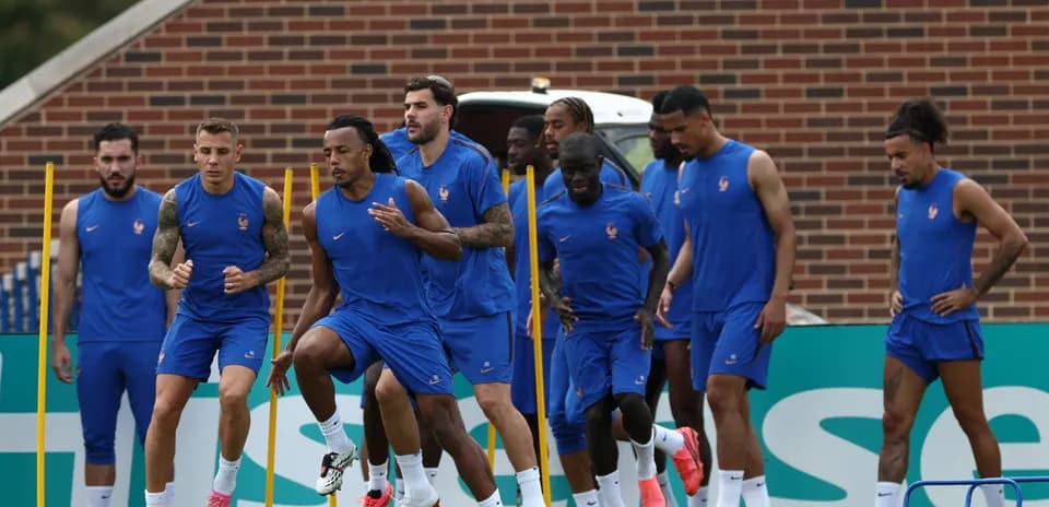 France national team training session on the pitch