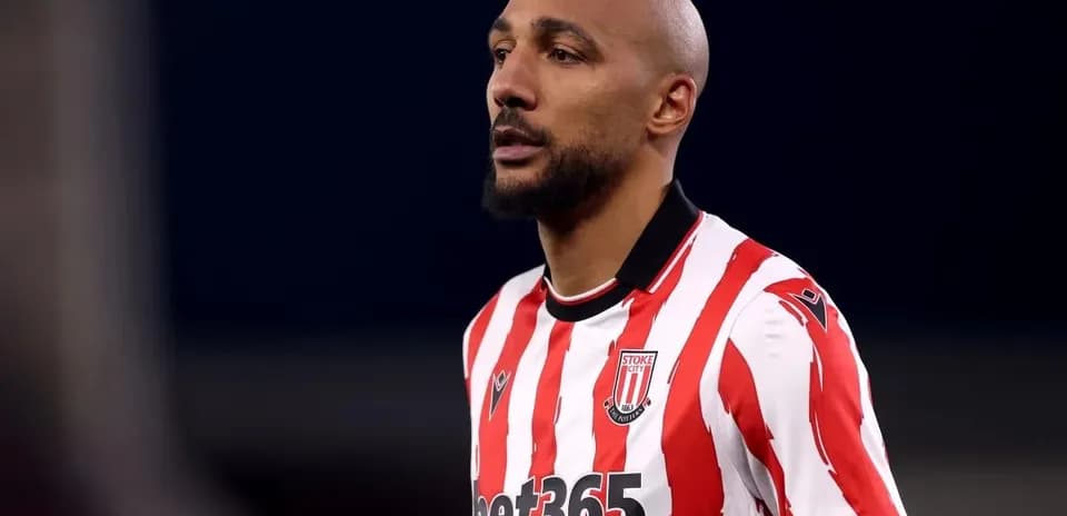 Player in Stoke City kit during match
