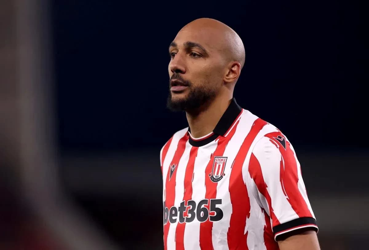 Player in Stoke City kit during match
