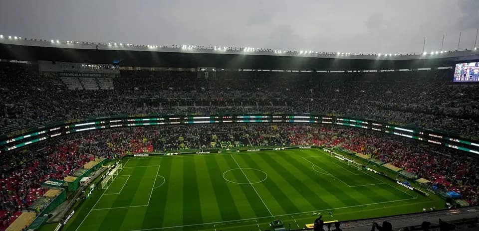 Empty stadium with spectators before the match