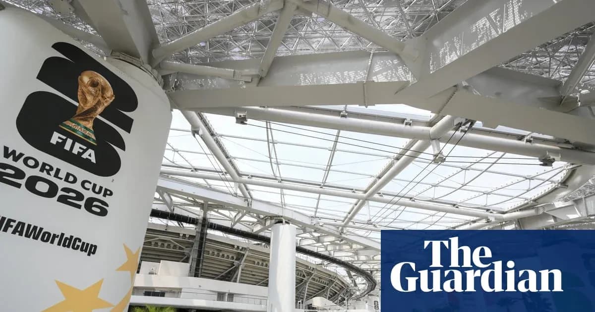 FIFA World Cup 2026 logo inside stadium structure