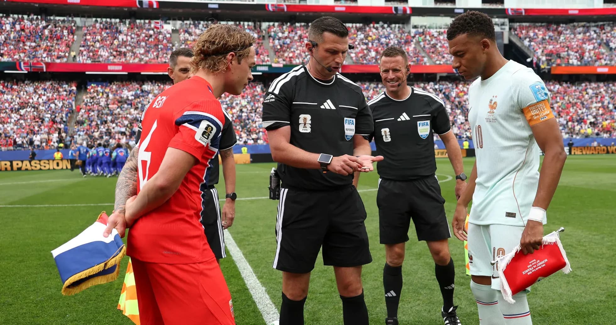 Team captains meeting with referees before match