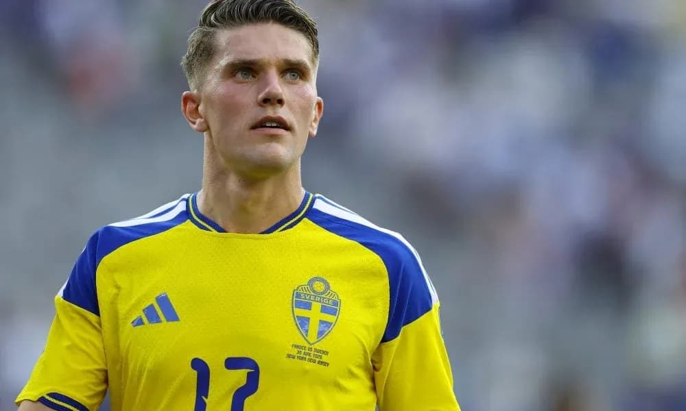 Player in Sweden jersey during a match