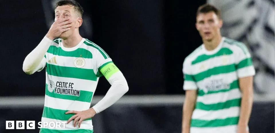 Celtic players reacting after a match disappointment