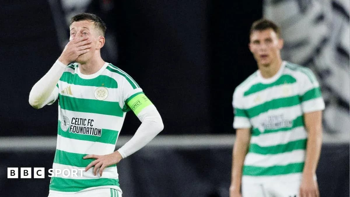 Celtic players reacting after a match disappointment
