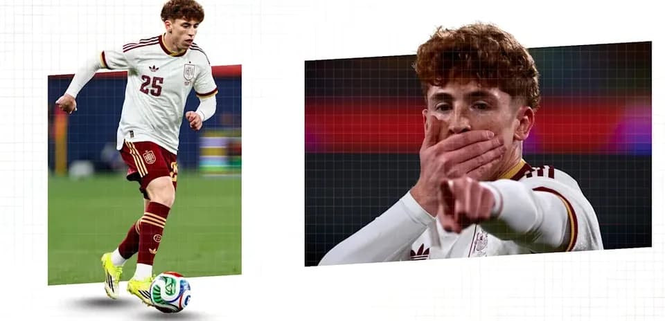 Player dribbling ball and celebrating during match