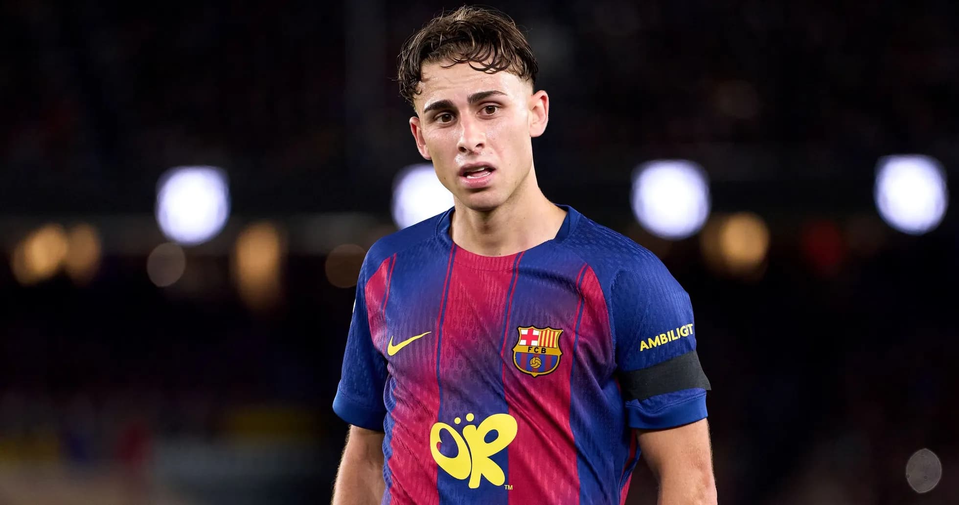 Player wearing Barcelona jersey during match