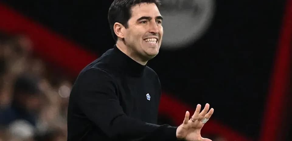 Coach gesturing during a football match on the sideline