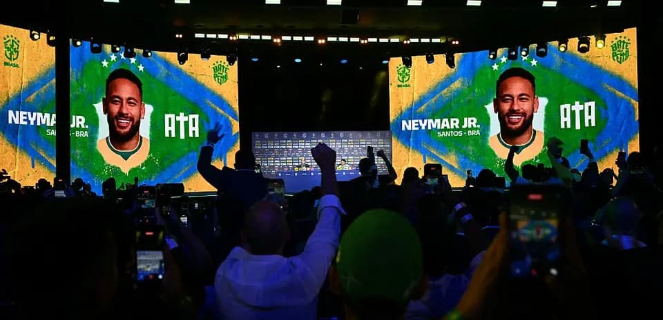 Neymar Jr. featured on stage during event