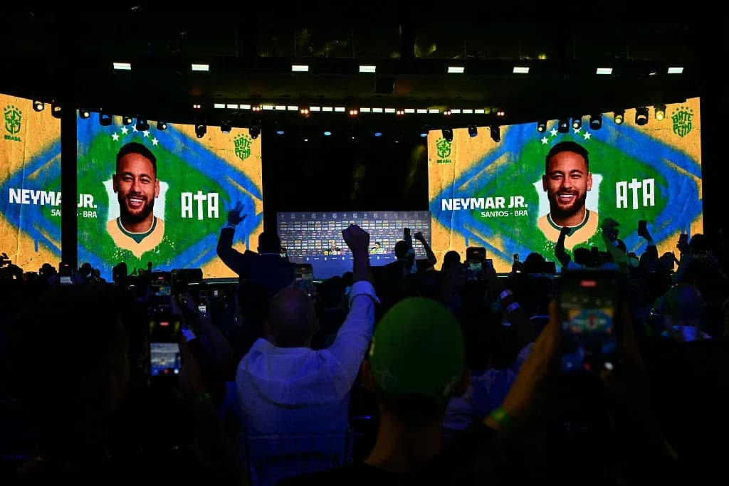 Neymar Jr. featured on stage during event