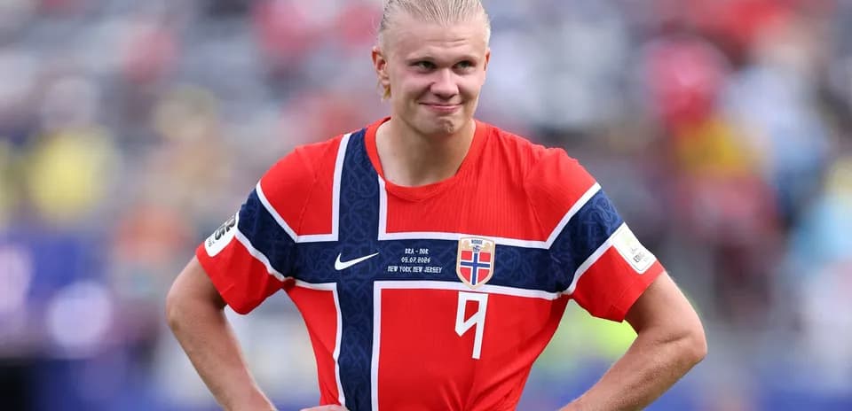 Norway player in red jersey during match