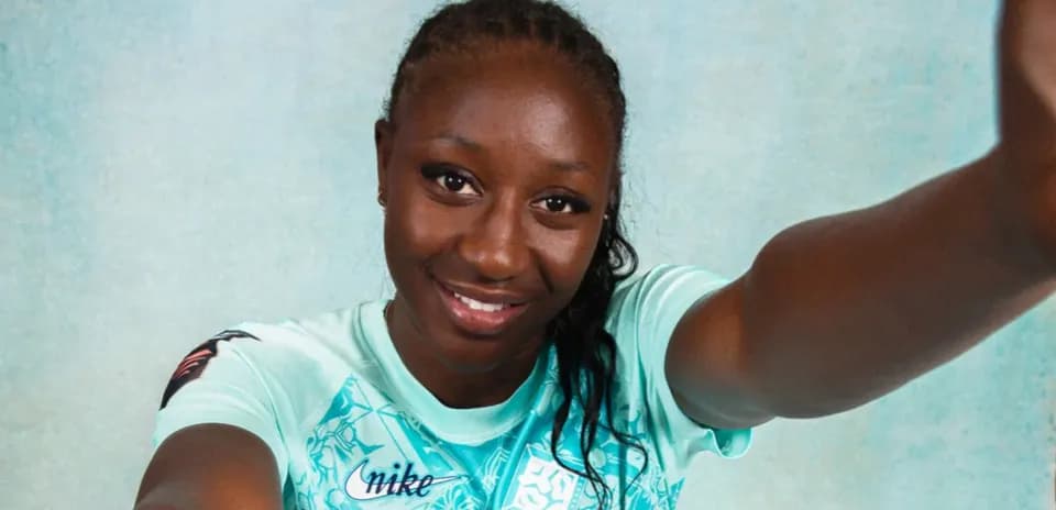 Athlete posing for a portrait in sportswear