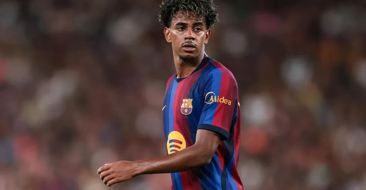 Barcelona player during match at stadium