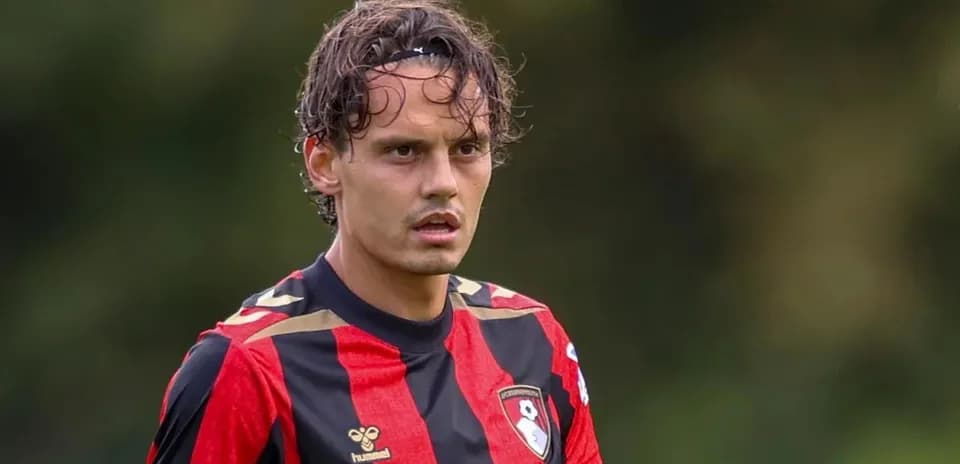 Player wearing Bournemouth jersey on the field