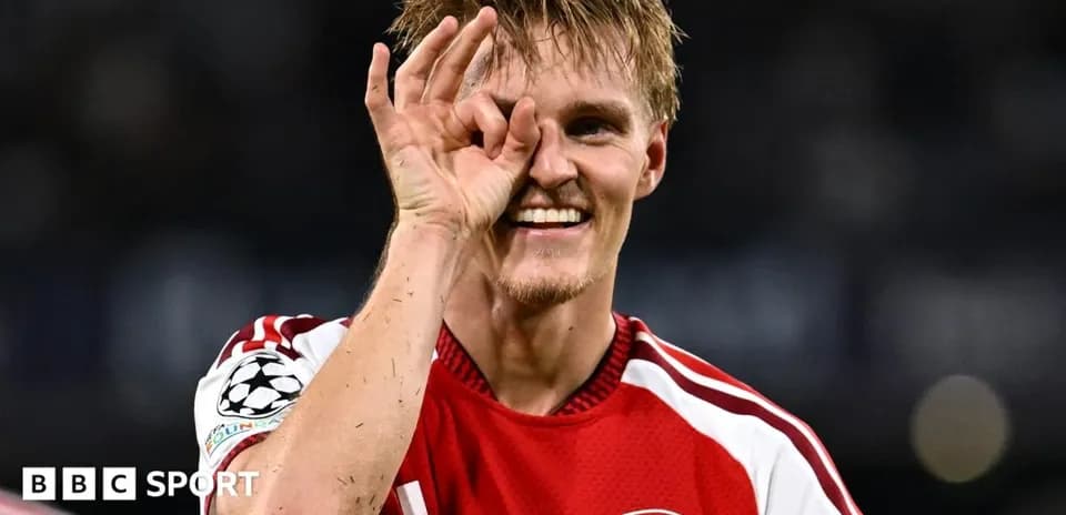 Player celebrating with hand gesture after match