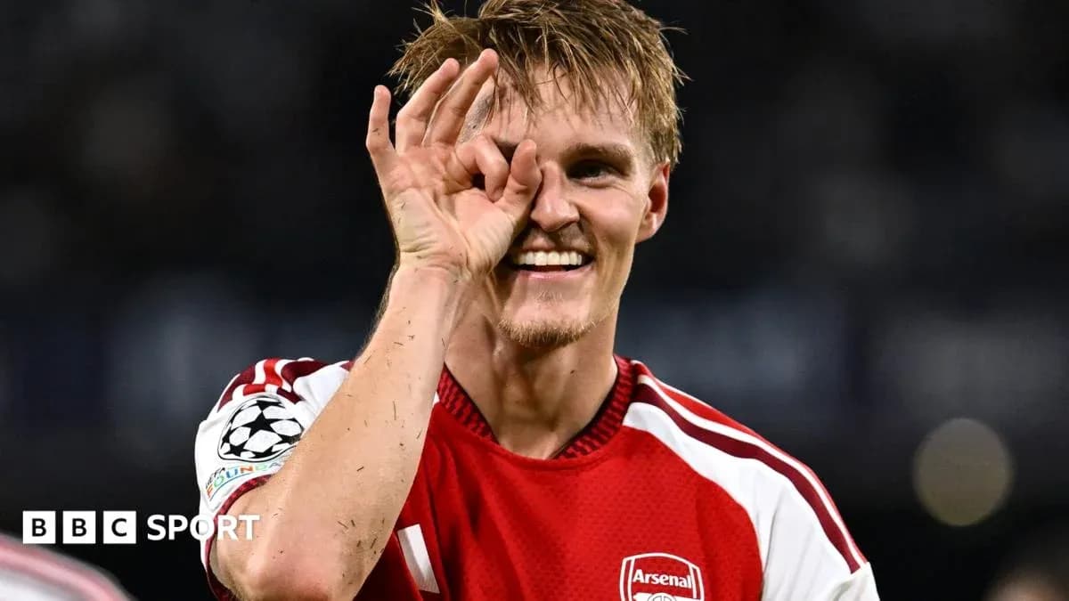 Player celebrating with hand gesture after match