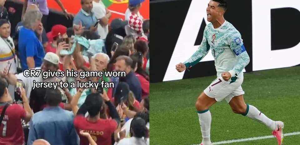 Cristiano Ronaldo celebrating and interacting with fans