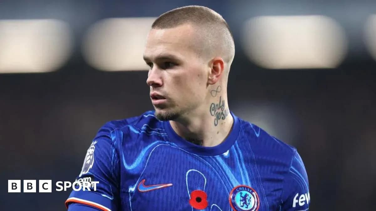 Player in Chelsea kit during match