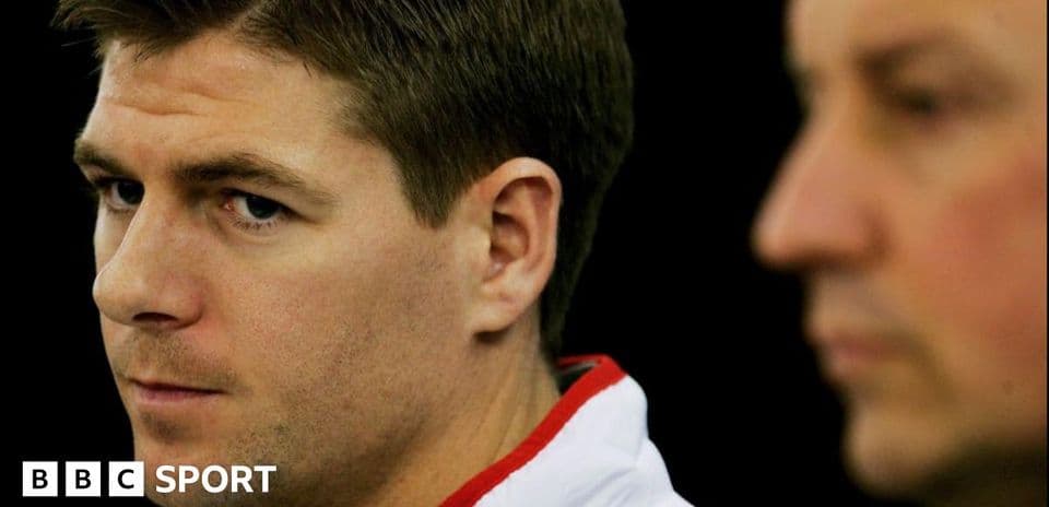 Close-up of two men during a press conference