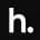 Logo of the brand 'h.' on black background