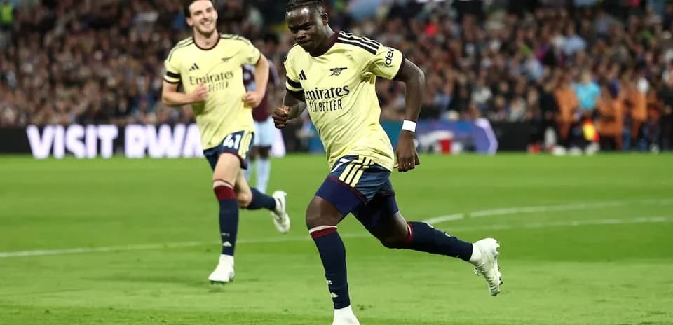 Arsenal player celebrating a goal during match