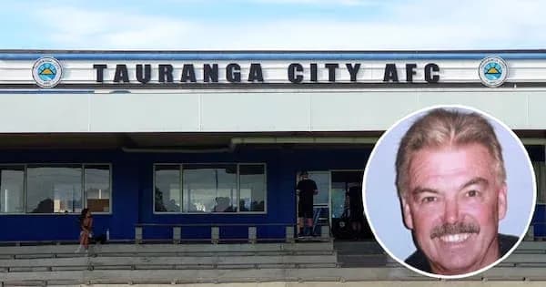 Tauranga City AFC club building with supporters outside