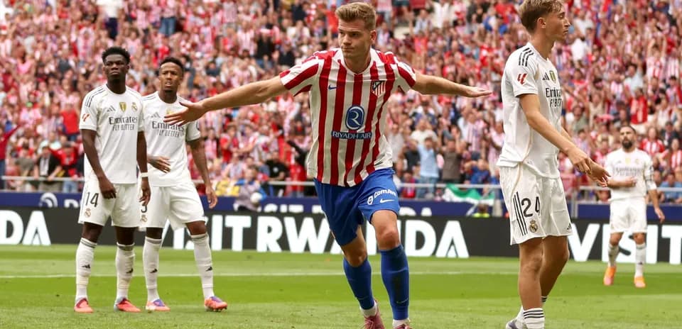 Atletico Madrid player celebrating a goal during match