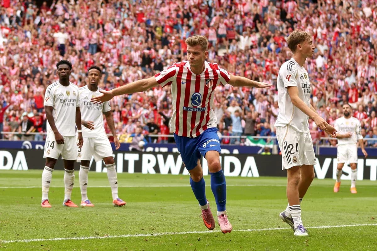 Atletico Madrid player celebrating a goal during match