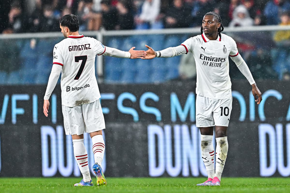 Players celebrating during Genoa vs AC Milan match