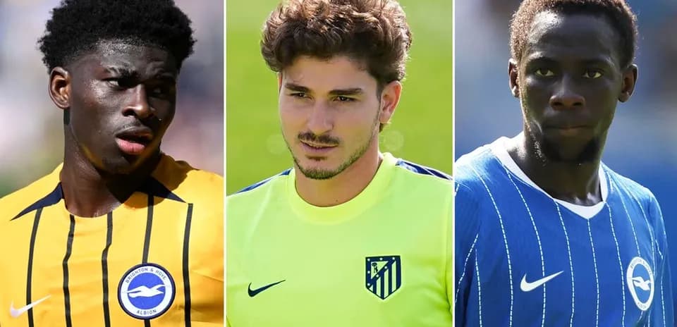 Three football players from Brighton and Atletico Madrid