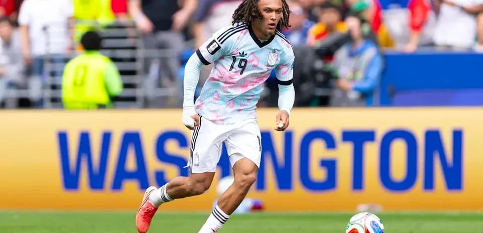 Player sprinting on field during soccer match
