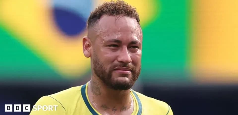 Neymar wearing Brazil kit during match