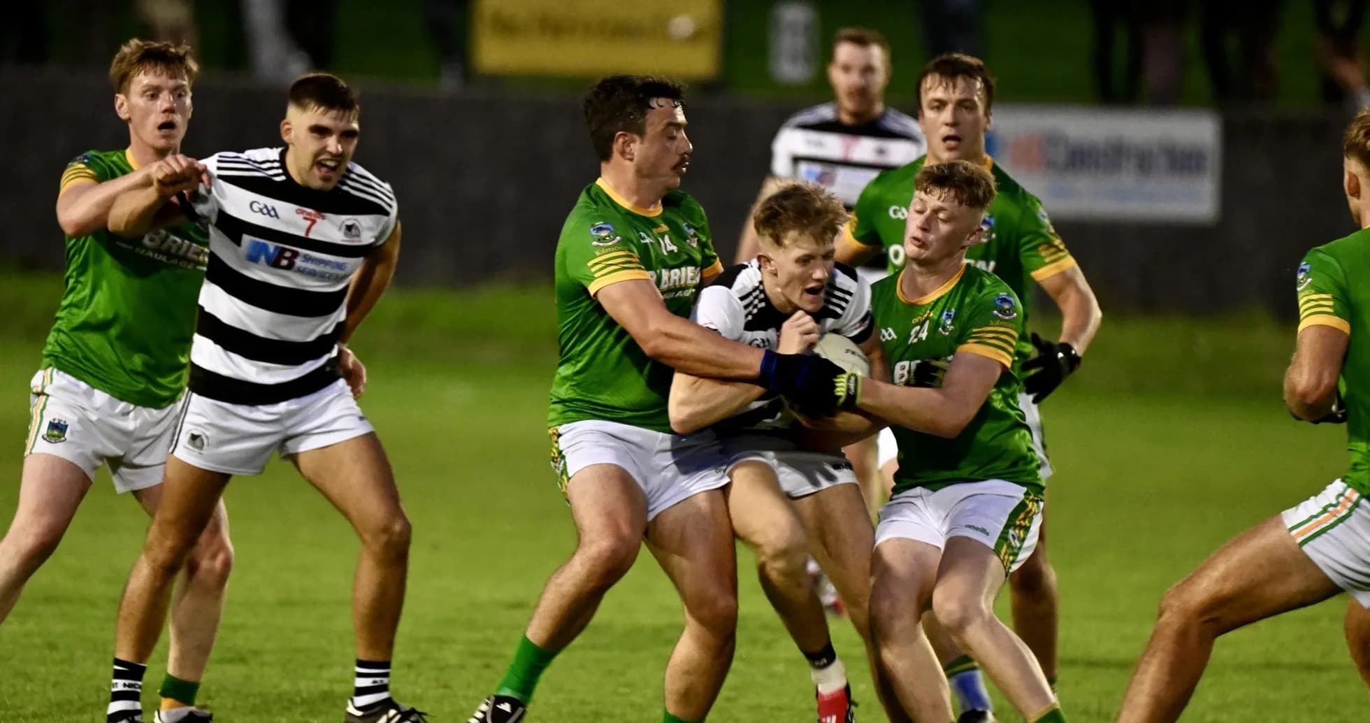 Players in action during a Gaelic football match