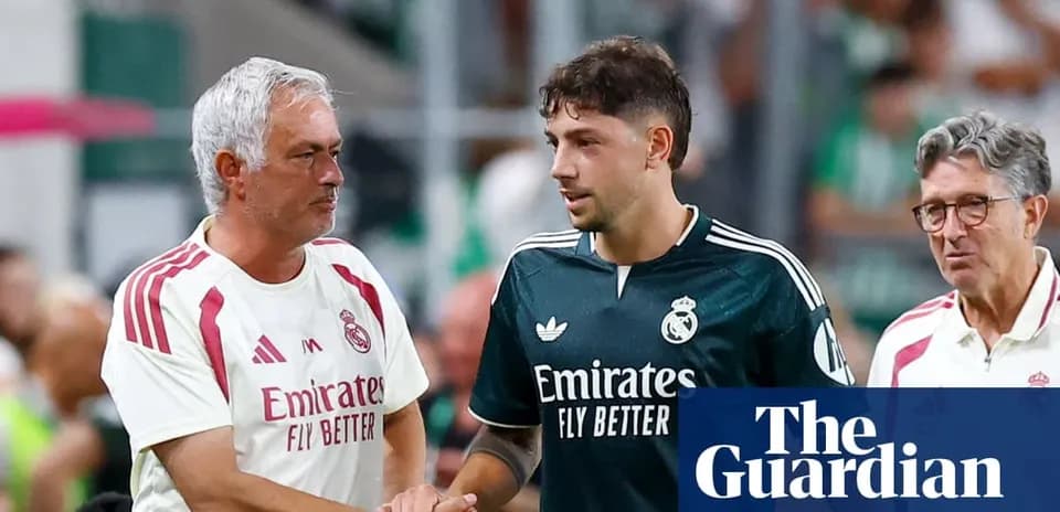 Jose Mourinho and player shaking hands after match