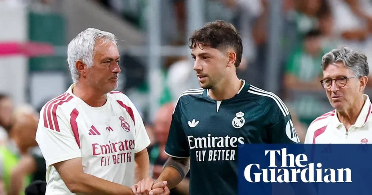Jose Mourinho and player shaking hands after match