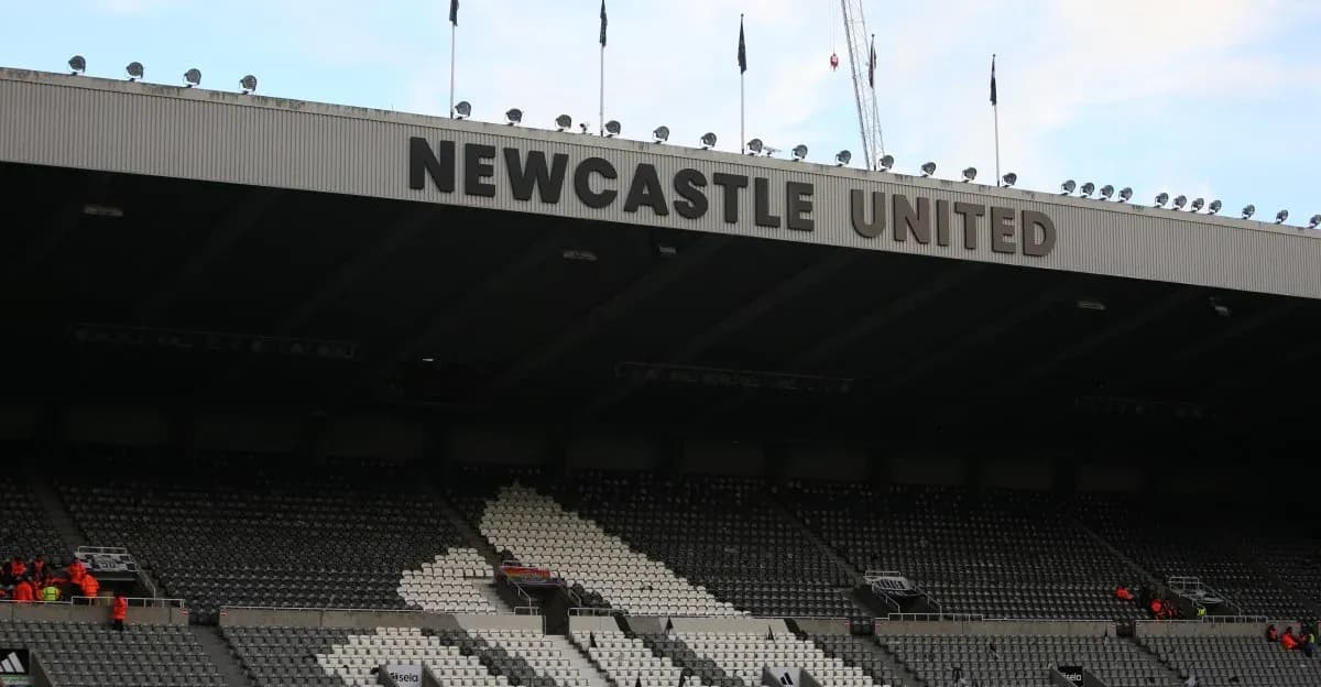 Newcastle United stadium with empty seats visible