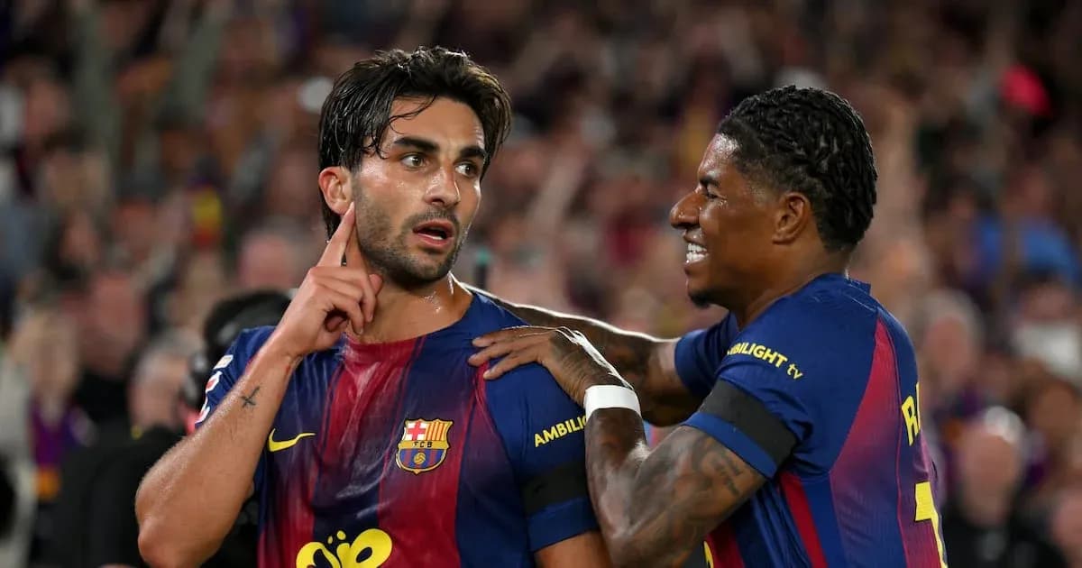 Barcelona players celebrating after a goal scored