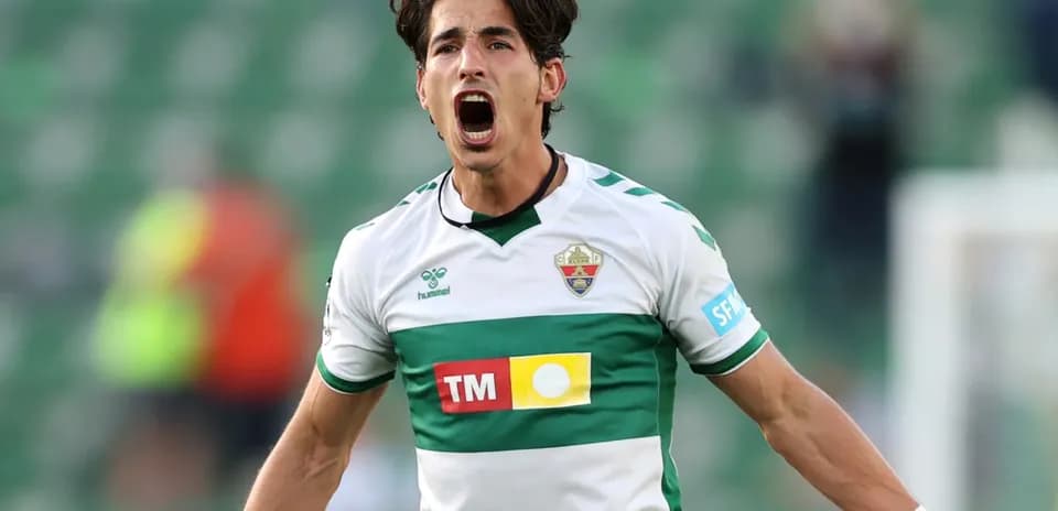 Elche player celebrating during La Liga match