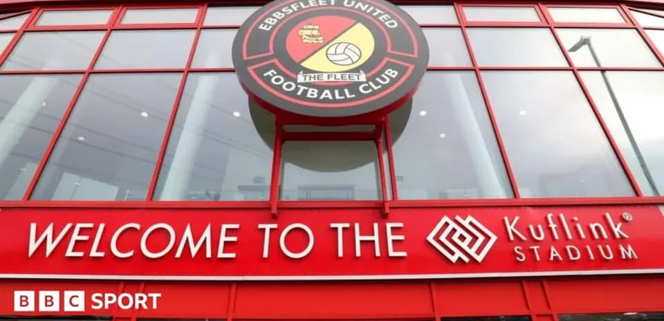 Entrance of Kuflink Stadium with club signage