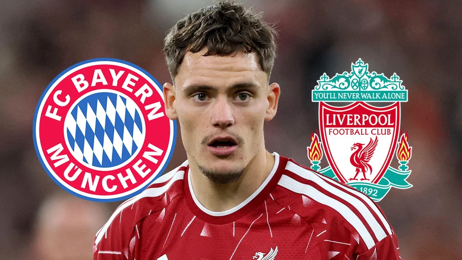 Player in Liverpool kit with club logos