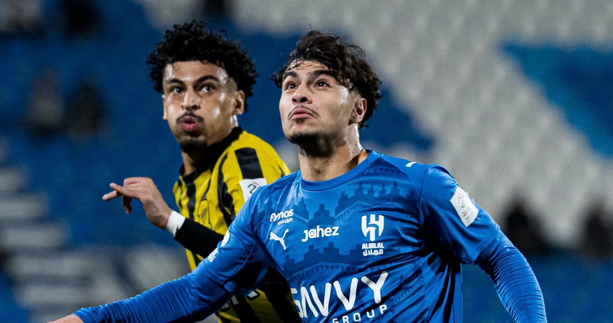 Two players from Al Hilal and Ittihad during match