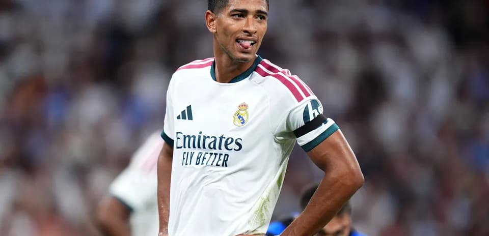 Player in Real Madrid kit during match action