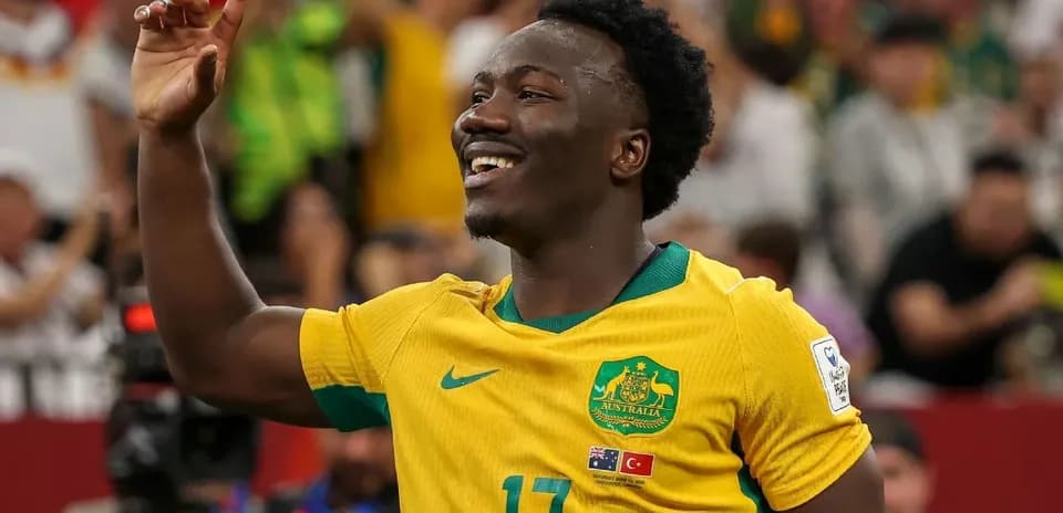 Australian player celebrating during a match