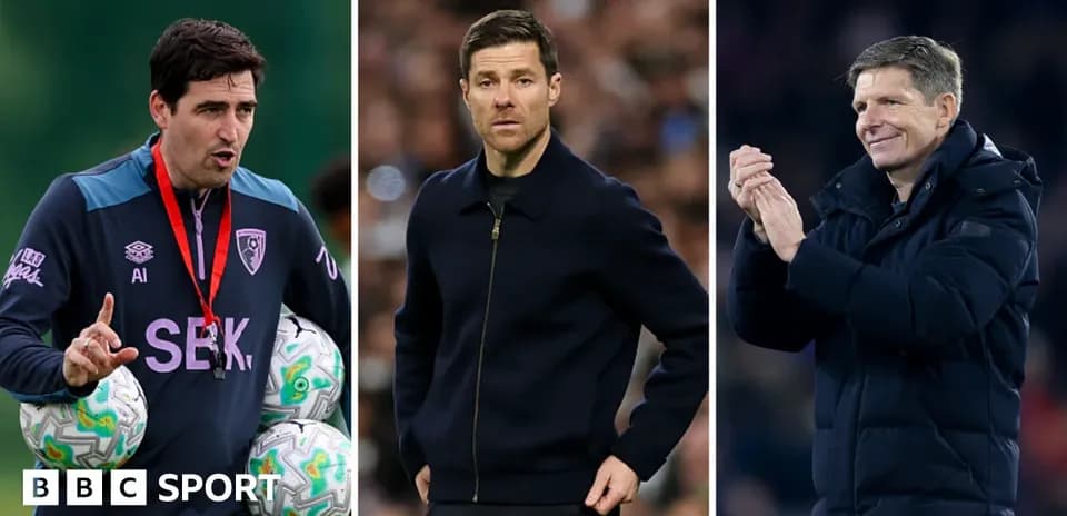 Three football managers during various coaching activities