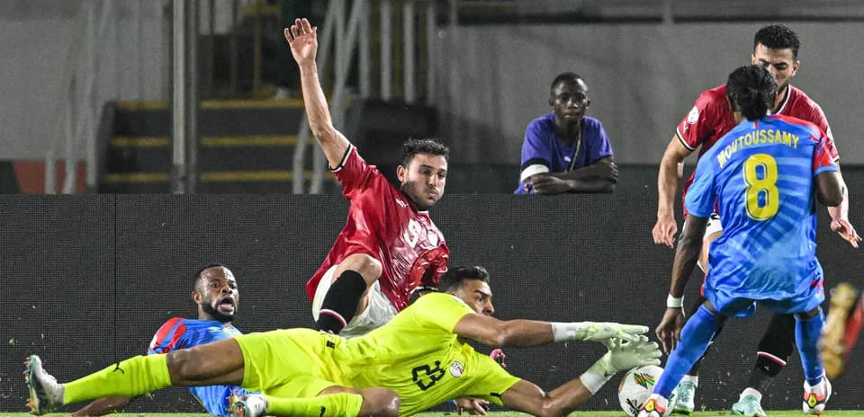 Players competing for the ball during a match