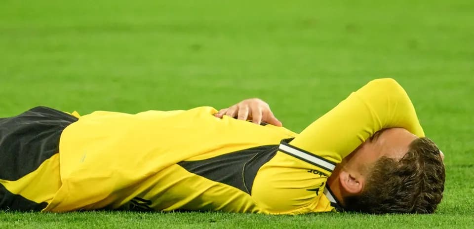 Player lying on pitch after an injury