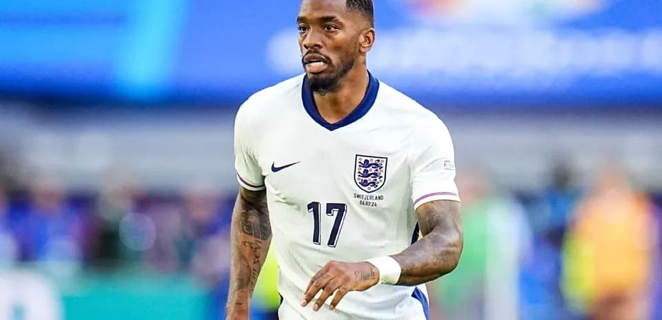 Player wearing England kit during match action