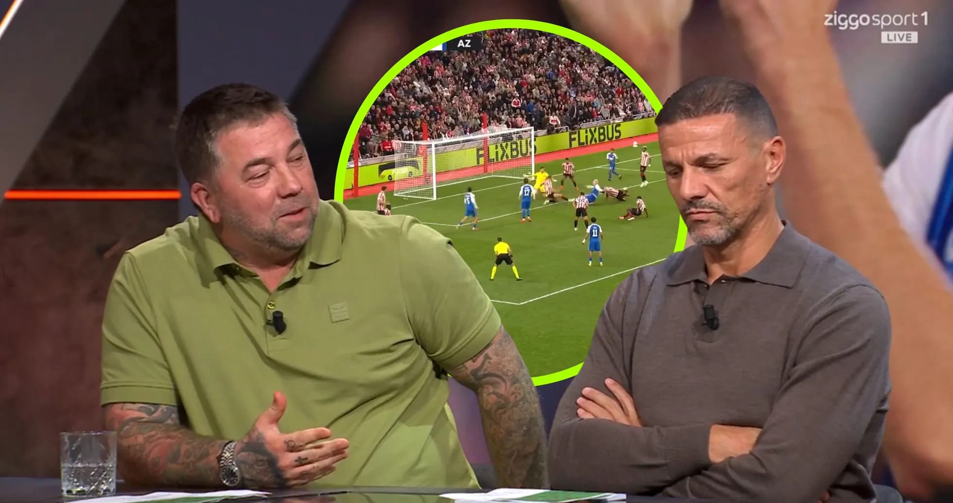 Analysts discussing match highlights on a sports show