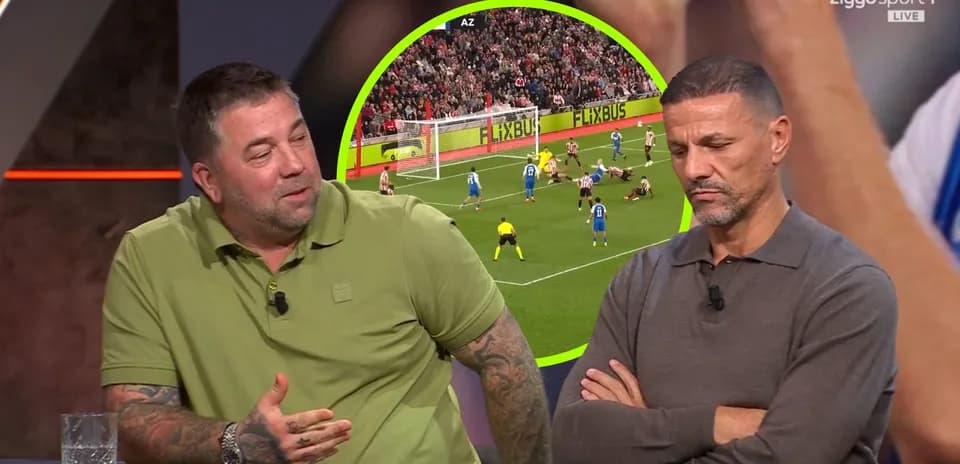 Analysts discussing match highlights on a sports show