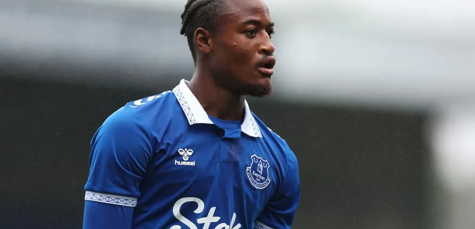Player in blue Everton kit during match